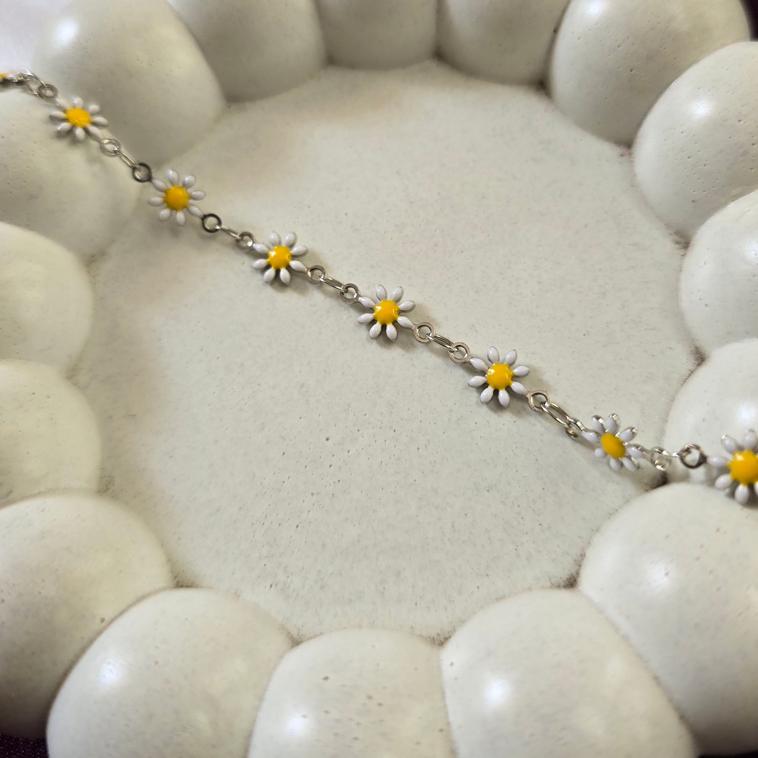 Sunflower Chain Bracelet - Silver