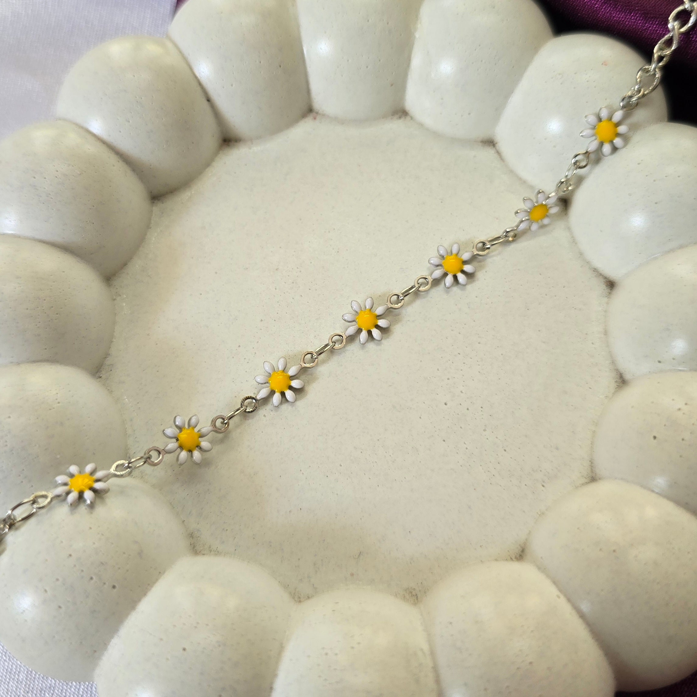Sunflower Chain Bracelet - Silver
