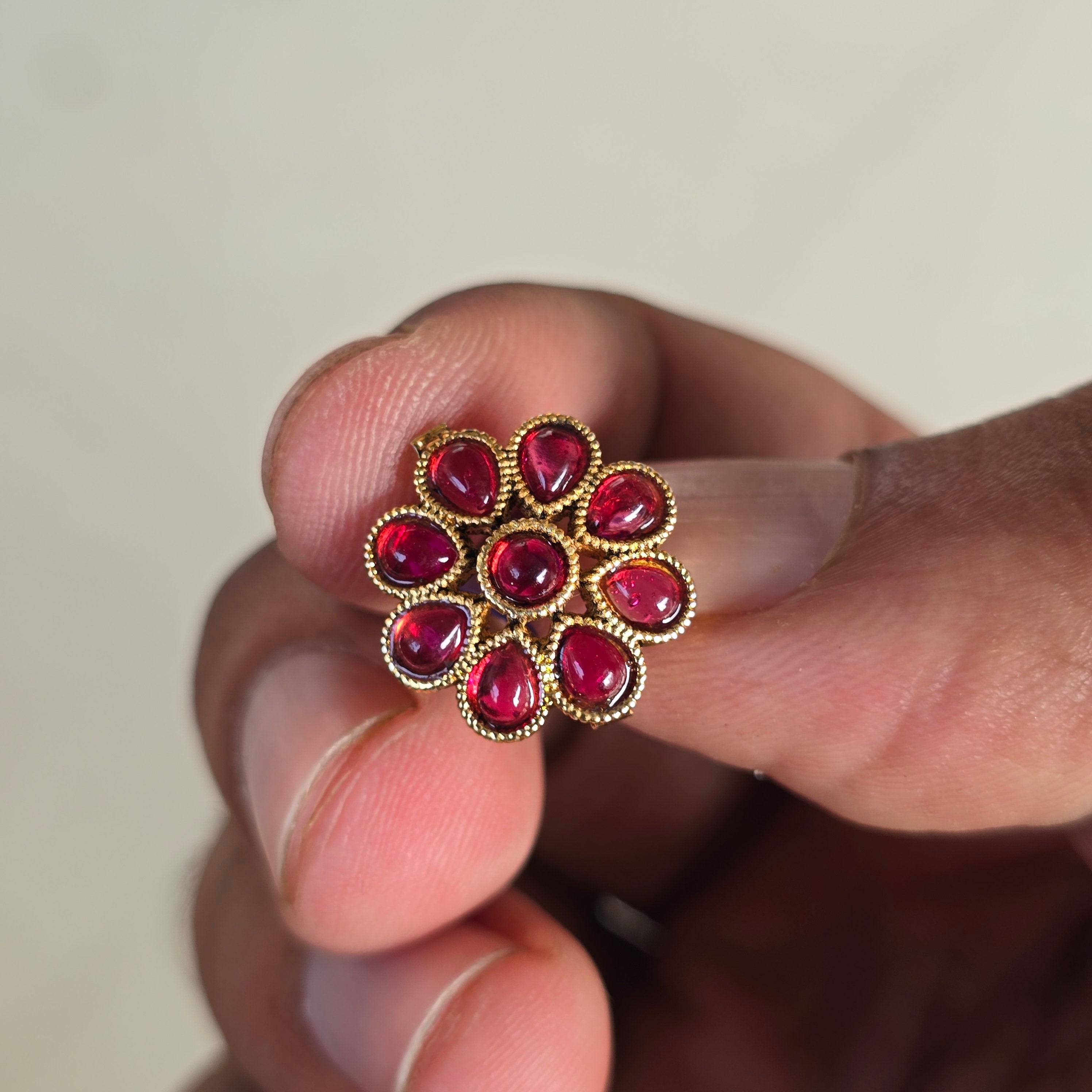 Floral Ruby Necklace Set