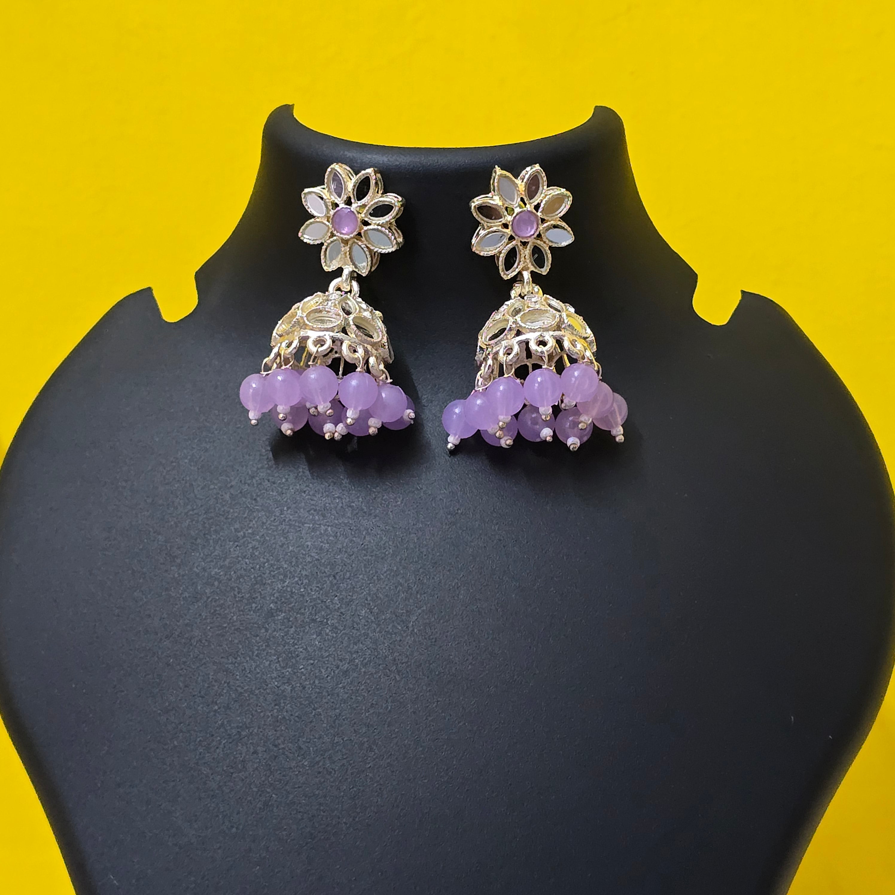 Lavender Bloom Jhumkas