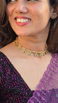 Emerald Charm Necklace Set