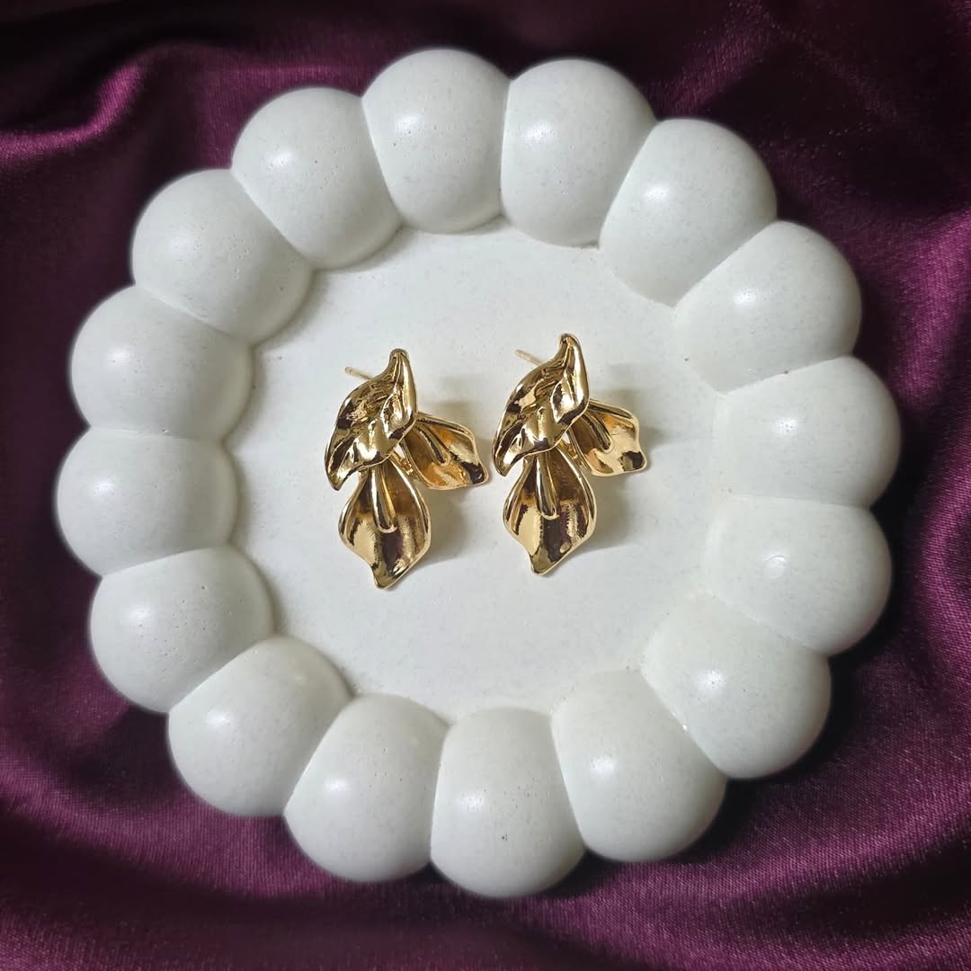 Golden Leaf Studs