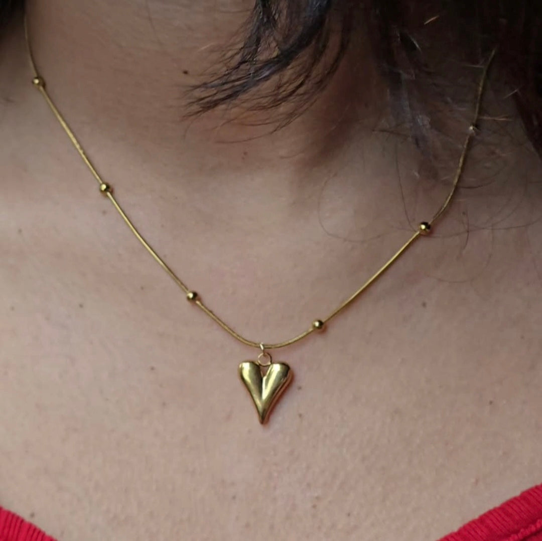 Golden Whisper Heart Necklace