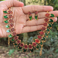 Mayura Ruby Green Necklace Set